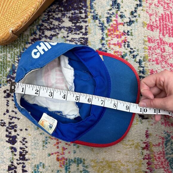 Vintage 80s MLB Chicago Cubs Baseball Hat Cap One Size OS Blue Red White - Picture 11 of 11
